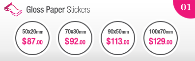 Labels Gloss paper stickers