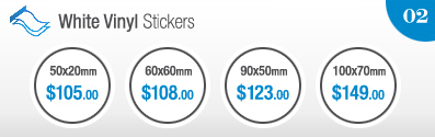 Labels White Vinyl Stickers