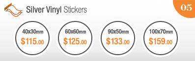 Labels Silver Vinyl Stickers
